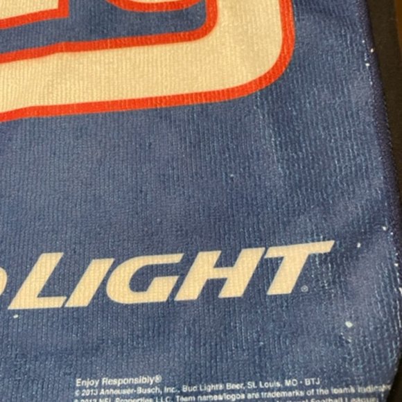 New York Giants Bud Light Jersey Towel.  Rare.  Blue front Giants NY Logo  NWOT - Picture 2 of 8